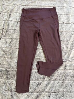 Zella High-Waist Cropped Leggings in Mauve Plum